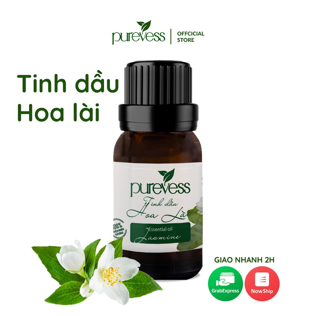 Tinh dầu Hoa Lài Purevess, thiên nhiên nguyên chất, giúp thư giãn và ngủ ngon 15ml