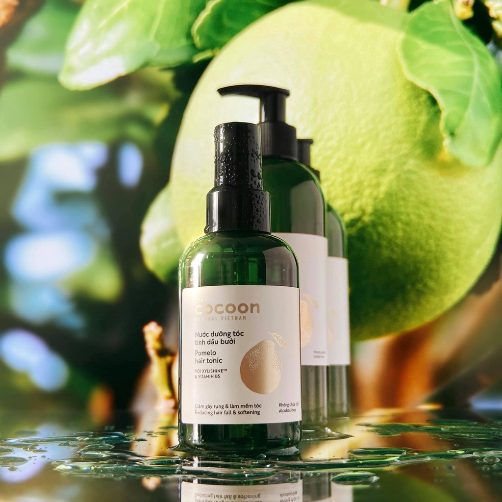 Combo chăm sóc tóc bưởi Cocoon: dầu gội, dầu xả và xịt dưỡng tóc bưởi pomelo