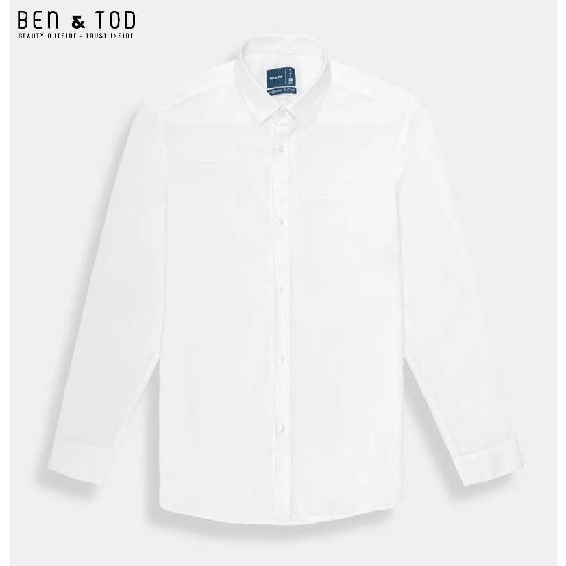 Áo sơ mi nam BEN & TOD R1622BB922 tay dài công sở tôn dáng, vải cotton lụa không nhăn, thấm hút mồ hôi, OUTLET 219