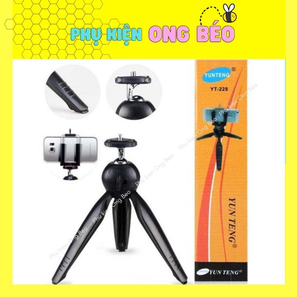 Đế Tripod Mini YUNTFNG 228 - 3 chân đỡ điện thoại, máy ảnh, xoay 360 độ - Beetechvietnam