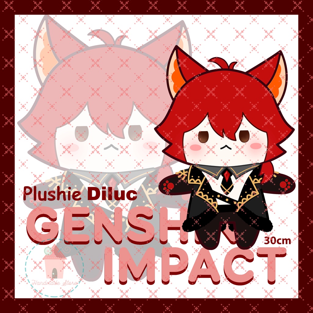 Mèo Diluc nhồi bông - Genshin Impact