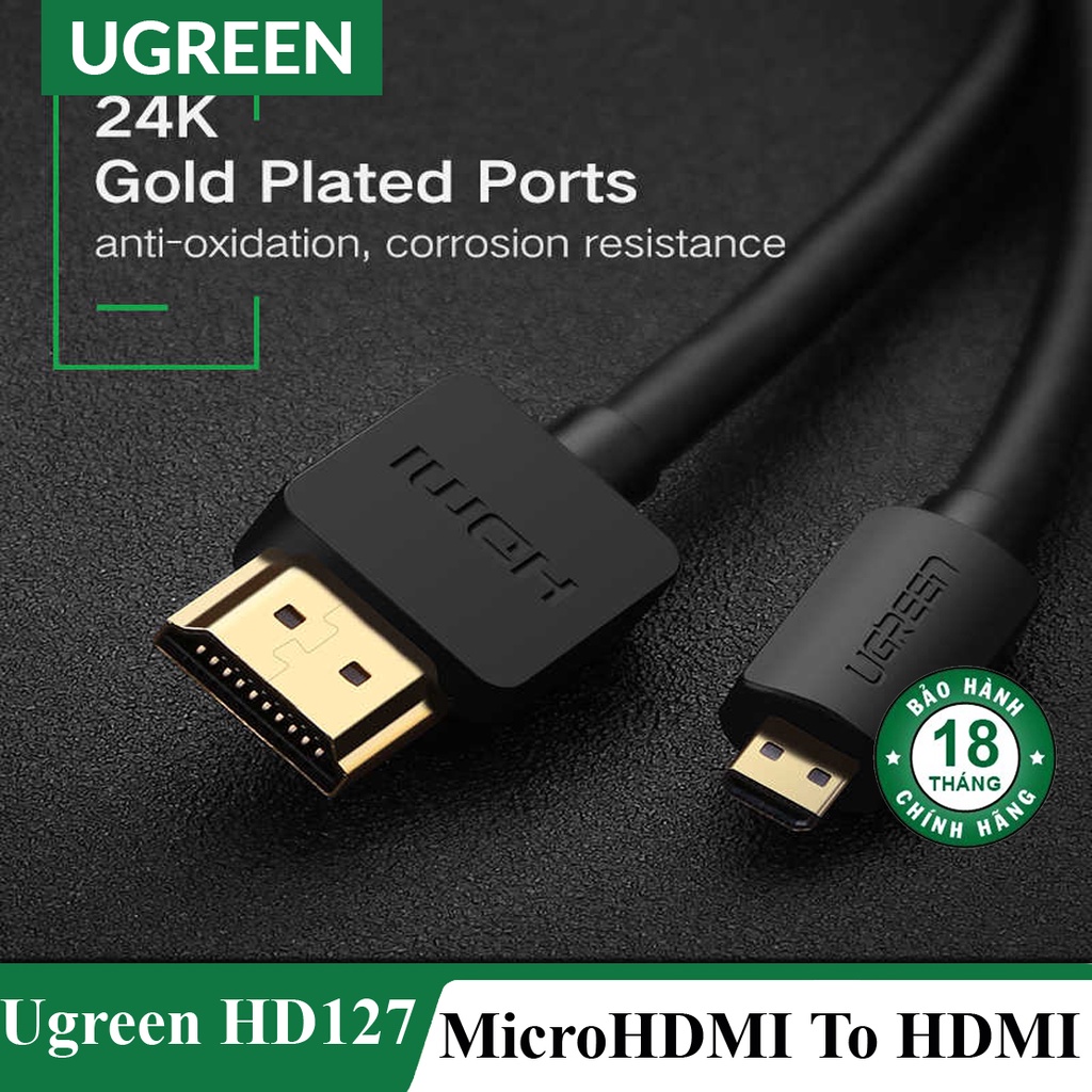 Cáp Micro HDMI to HDMI dài 3m chính hãng Ugreen UG-30104 cao cấp