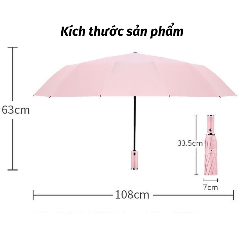 Dù Che Nắng Dù 10 Nan Chắc Chắn Có Đèn LED Ô Gấp Gọn Tiện Lợi KHO GIA DỤNG TRẦN PHÚ