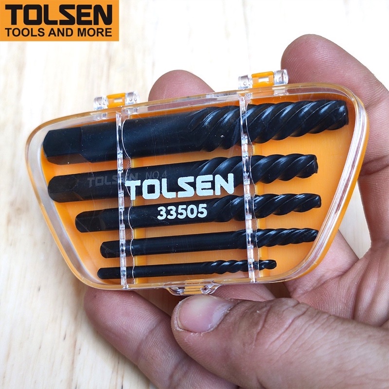 Bộ 5 mũi ren tháo bu lông, ốc vít gãy TOLSEN 33505