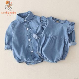 Jumpsuit Denim Dài Tay Cho Bé Gái