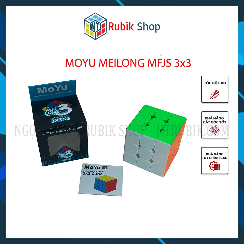 Rubik 3x3 Stickerless MoYu MeiLong MFJS Rubik 3 Tầng - ngocthinhrubik