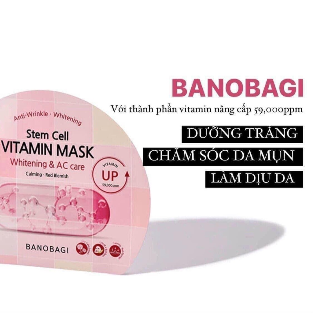 Combo 5 Mặt Nạ BANOBAGI Bổ Sung Vitamin, Tái Tạo Làn Da Sáng Ngời Victa Genic 30ml x5