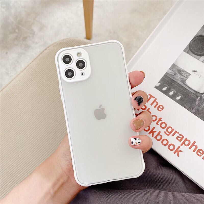 Ốp Lưng Iphone Chống Sốc Bảo Vệ Camera Lưng Nhám Viền Màu iP12Pro max / iP12Pro / iP12