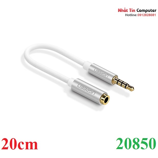 Cáp nối dài âm thanh 3.5mm Mic & Loa dài 20cm Ugreen 20850 cao cấp