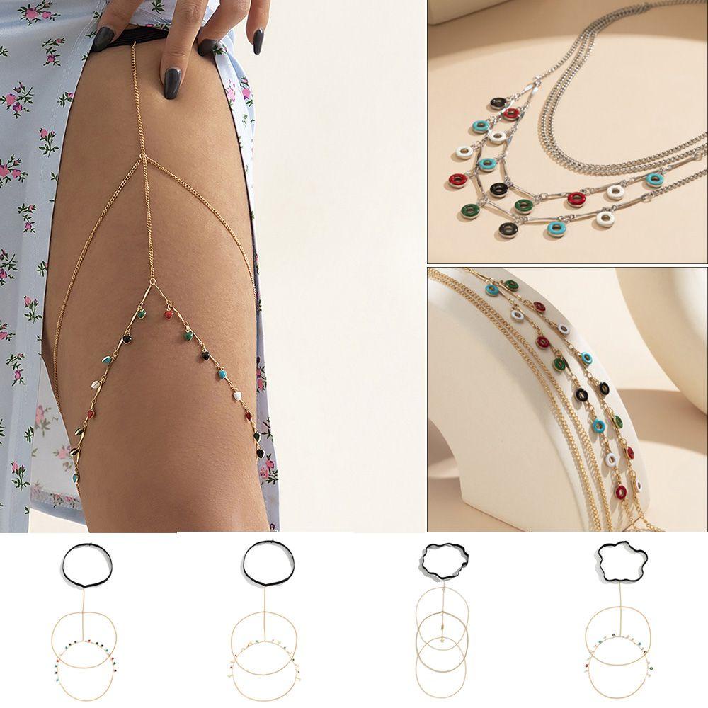 Chuỗi Vòng Đeo Đùi Nhiều Lớp Phong Cách Bohemian Thời Trang Đi Biển Quyến Rũ Cho Nữ