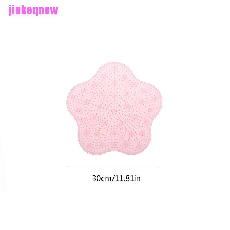 JIN Silicone Bath Foot Massage Anti Skid Pad Mat Shower Back Massage Cushion Brush JIN