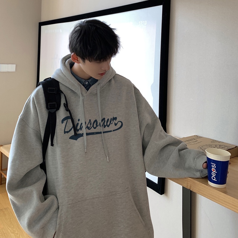 Áo hoodie nam size M-5XL tay dài in chữ thời trang phong cách Hàn Quốc