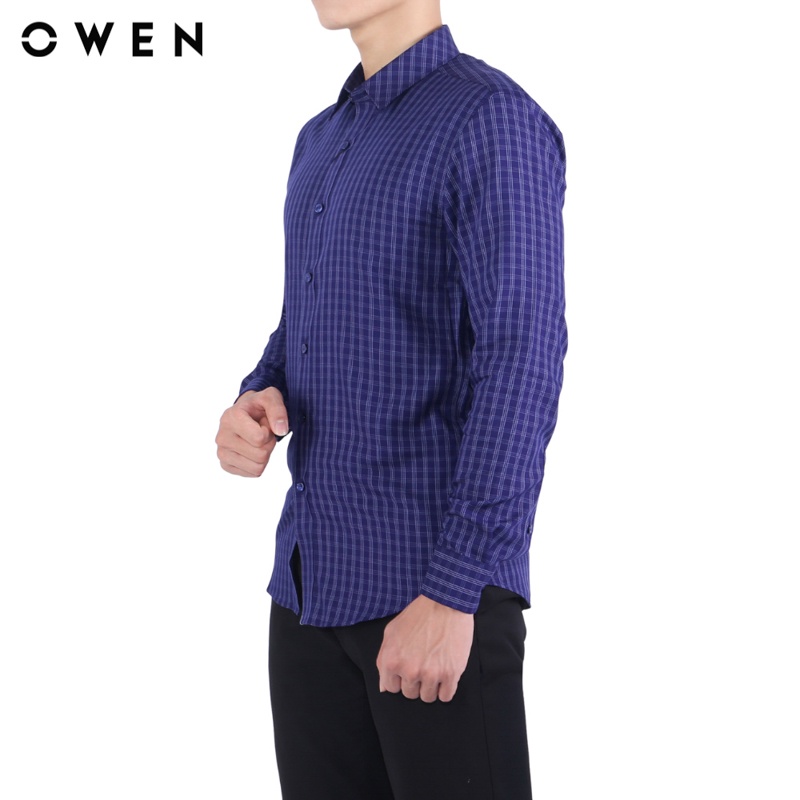 Áo sơ mi Dài tay Owen Bamboo Regular Fit màu Xanh - AR22747D