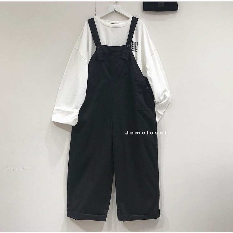 Yếm Quần Kaki Ống Suông Rộng Unisex Ulzzang - Quần Yếm Nữ YQ05 | BigBuy360 - bigbuy360.vn