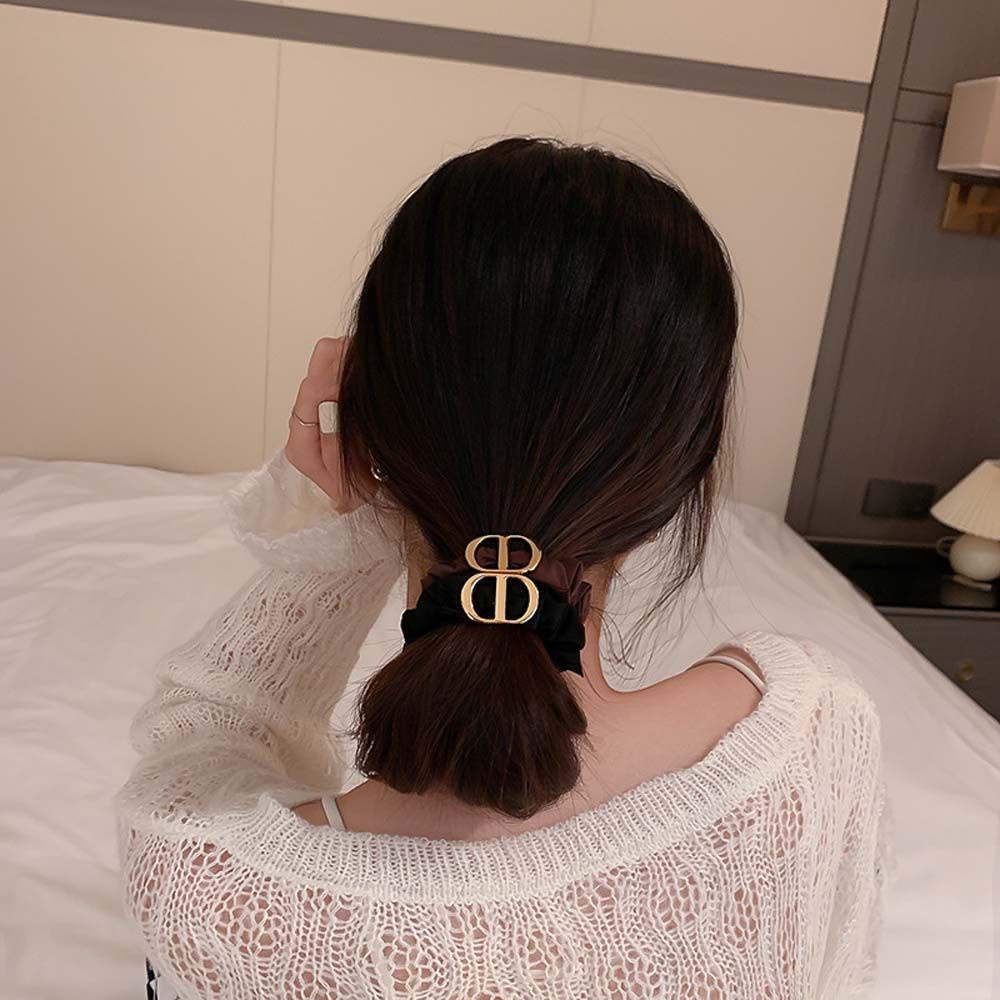 Dây buộc tóc cao su co giãn họa tiết hình học phong cách Hàn Quốc cho nữ