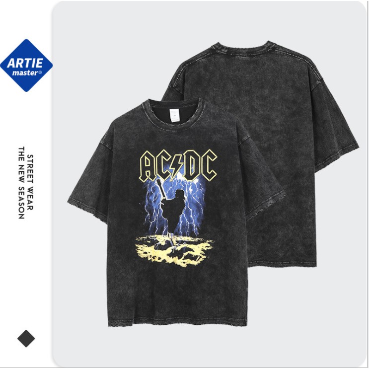 Áo Thun Graphic Washed AC/DC Cao Cấp