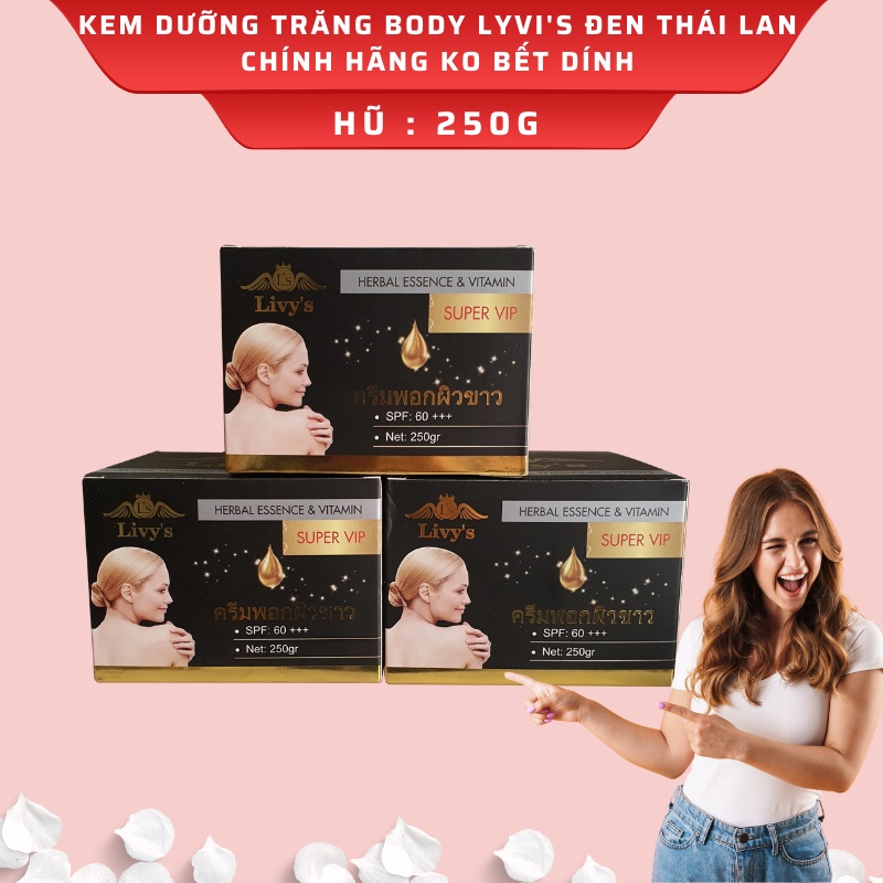 Kem body Livy's đen mẫu mới 250g Thái lan