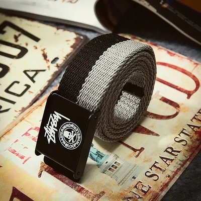 Thắt lưng vải canvas phối khóa kiểu hip-hop Hàn Quốc cá tính cho nam