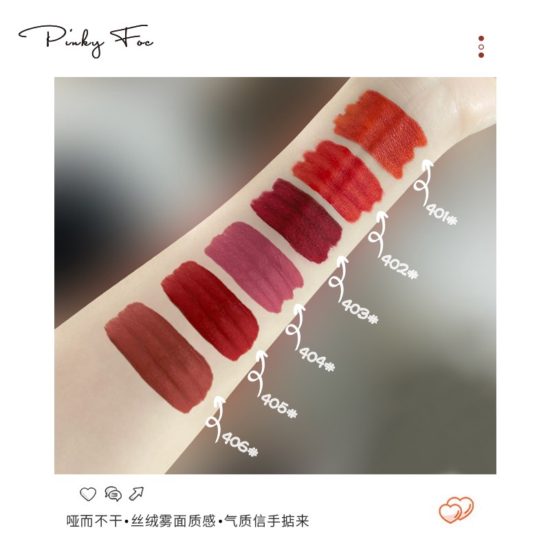 Son kem Pinkyfocus mềm mịn chống dính thành cốc bền màu 34g