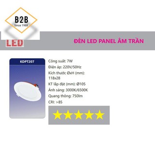 Bóng đèn Led Panel âm trần 6W Duhal KDPT246