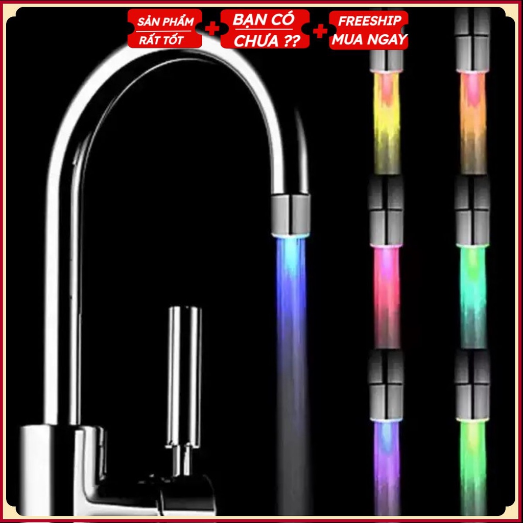 PVN22883 Đầu vòi nước tăng áp đèn led tự động phát sáng T2
