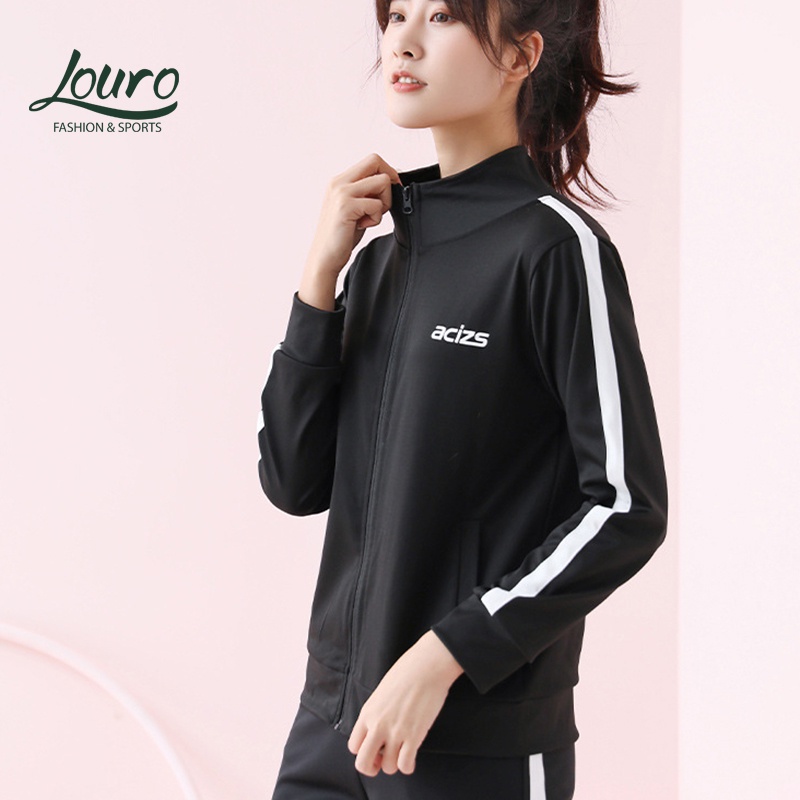 - Bộ đồ thể thao nữ thu đông Louro SE36, sét quần áo thể dục, thể thao có mũ, có thể mặc tập gym, yoga, zumba