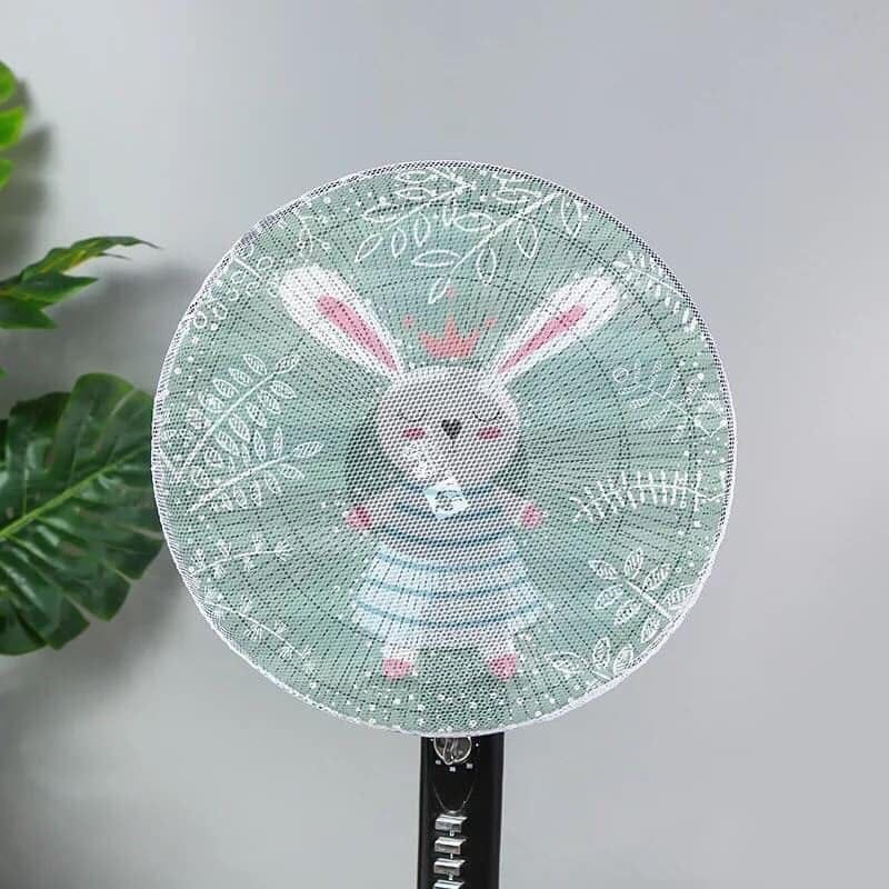 (size đại) Lưới vải bọc quạt hoạ tiết dễ thương có dây rút an toàn cho bé