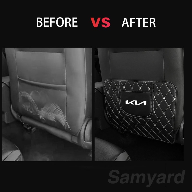 Bao Da PU Bọc Ghế Ngồi Xe Hơi Chống Đá Cho Kia Rio Optima Stinger K5 Soul Stonic Cadenza Carnival