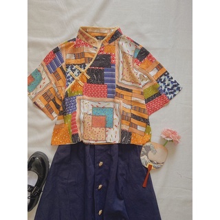 Áo sườn xám croptop nữ cổ điển