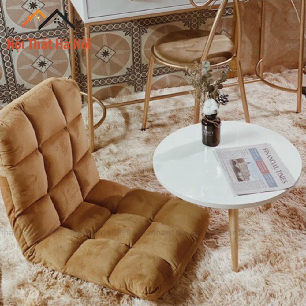 Bàn trà sofa chân gỗ tự nhiên phong cách vintage, bàn trà tròn uống nước phòng khách ban công đa năng tiện dụng