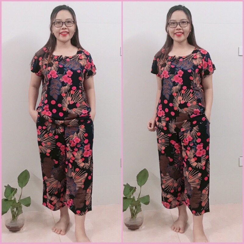 Bộ Lanh Nhung 3D Trung Niên- Bộ Lanh YoYo Cho Mẹ Cho Bà