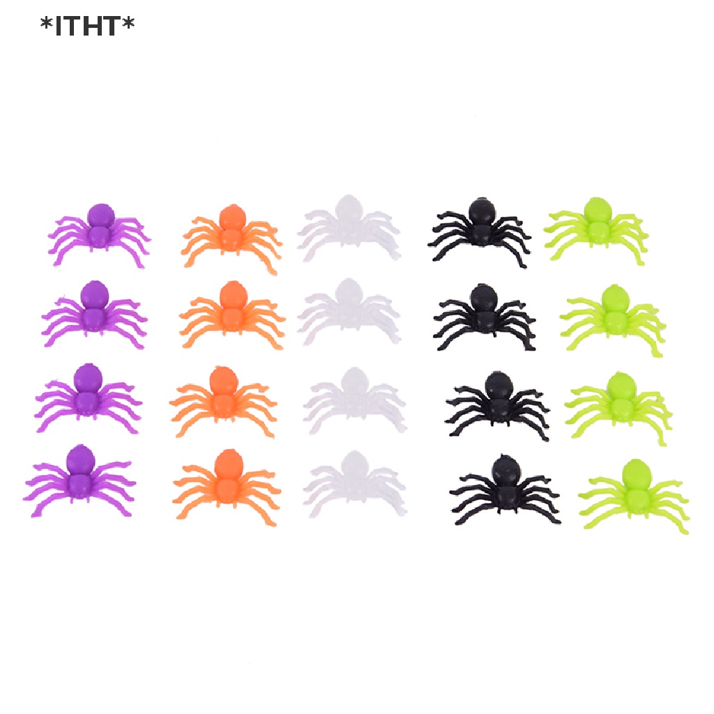 Set 200 Nhện Nhựa Mini Nhiều Màu Sắc Dùng Trang Trí Halloween