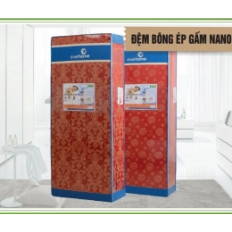 Đệm Bông Ép Vỏ Gấm Nano kháng khuẩn 160x200x9