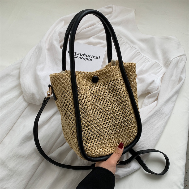 Túi Đeo Vai Đan Sợi Rơm Thủ Công Thời Trang Cho Nữ