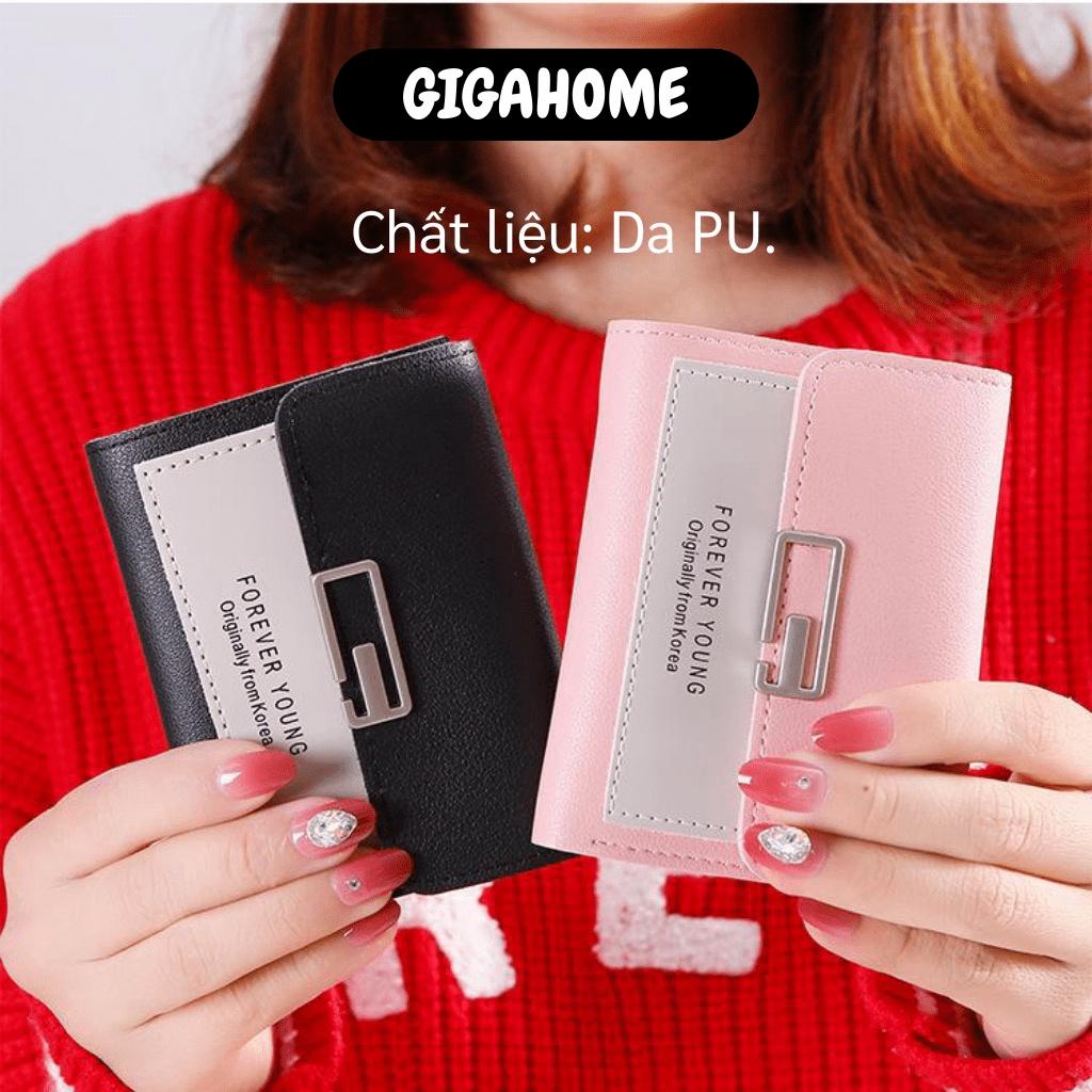 Ví Nữ Ngắn GIGAHOME Bóp Da Cầm Tay Mini Đẹp Cao Cấp Nhỏ Xinh Đựng Thẻ Tiền Nhiều Ngăn 8334