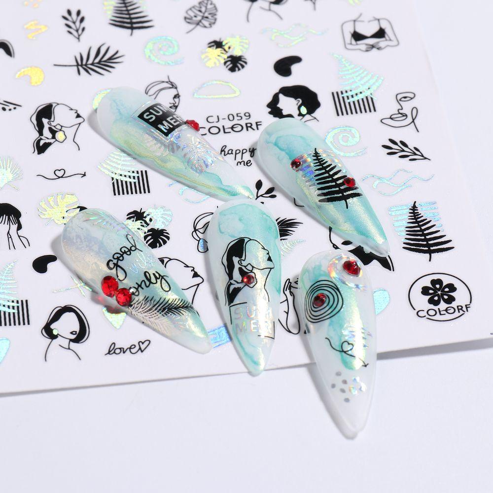 Miếng Dán Trang Trí Móng Tay Họa Tiết Hoạt Hình Nàng Tiên Cá / Động Vật Biển 3D Độc Đáo DIY