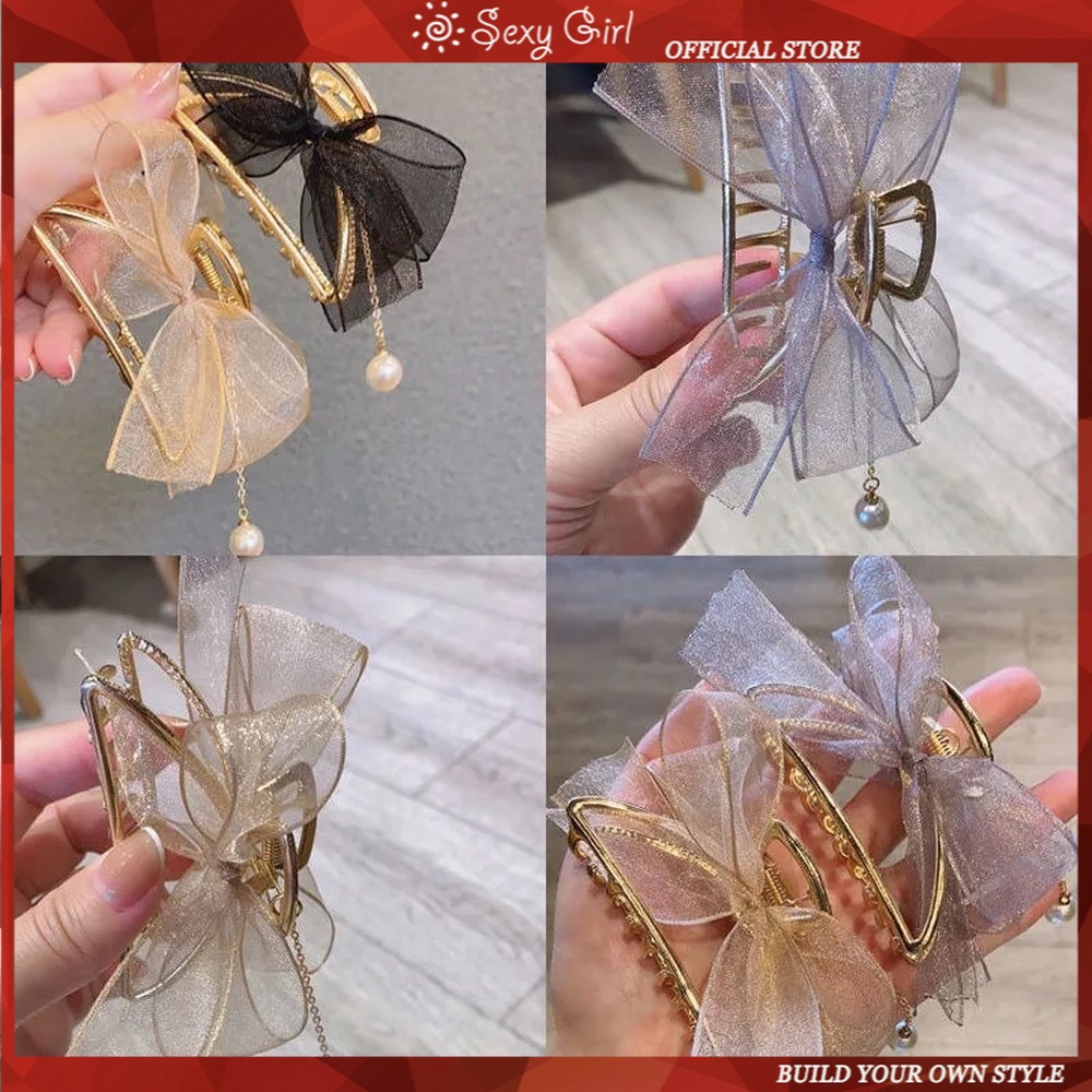 Kẹp Tóc Hình Nơ Lớn Phong Cách Hàn Quốc Thanh Lịch Dành Cho Nữ