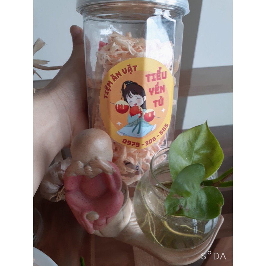 Khô mực hấp dừa xé sợi 200gr kèm tương ớt, ăn vặt Hà Nội | BigBuy360 - bigbuy360.vn