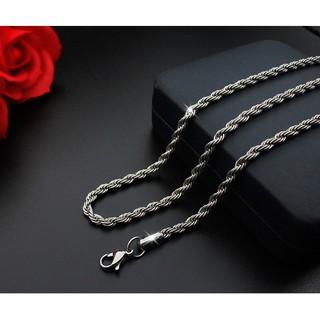 Dây chuyền thời trang nam kiểu xoắn bằng thép Tittan cao cấp D60