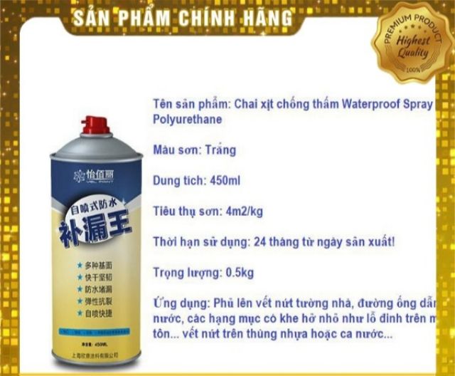 Sơn xịt chống thấm, chống dột