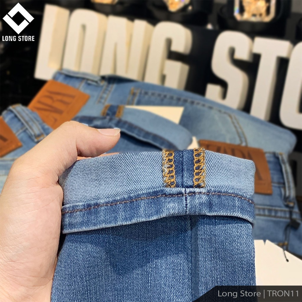 Quần jean nam trơn màu xanh bạc ✅FREESHIP✅ Quần bò nam dáng ôm SLIMFIT skinny co giãn cao cấp - Tron11