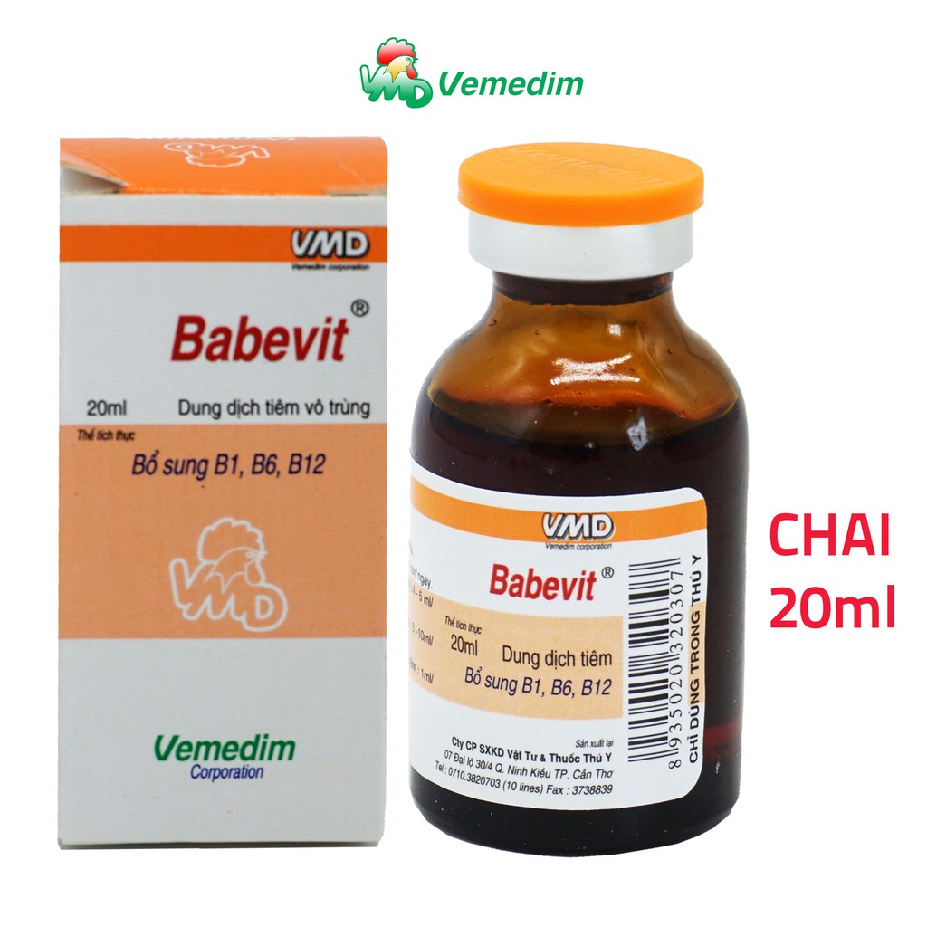 Vemedim Babevit – Bổ sung vitamin nhóm B cho gia súc, gia cầm (chai 20ml)