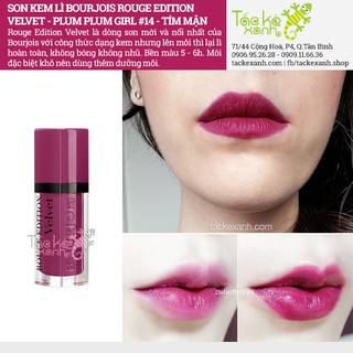 Son Kem Lì Bourjois - Plum Plum Girl 14 - Tím Mận
