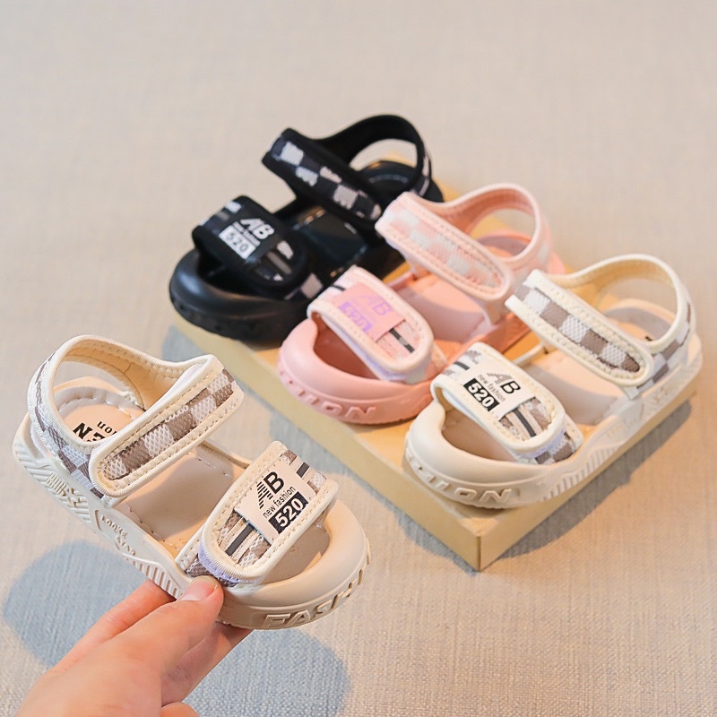 Sandal cho bé trai và bé gái hoạ tiết kẻ caro đế mềm từ 0-6 tuổi