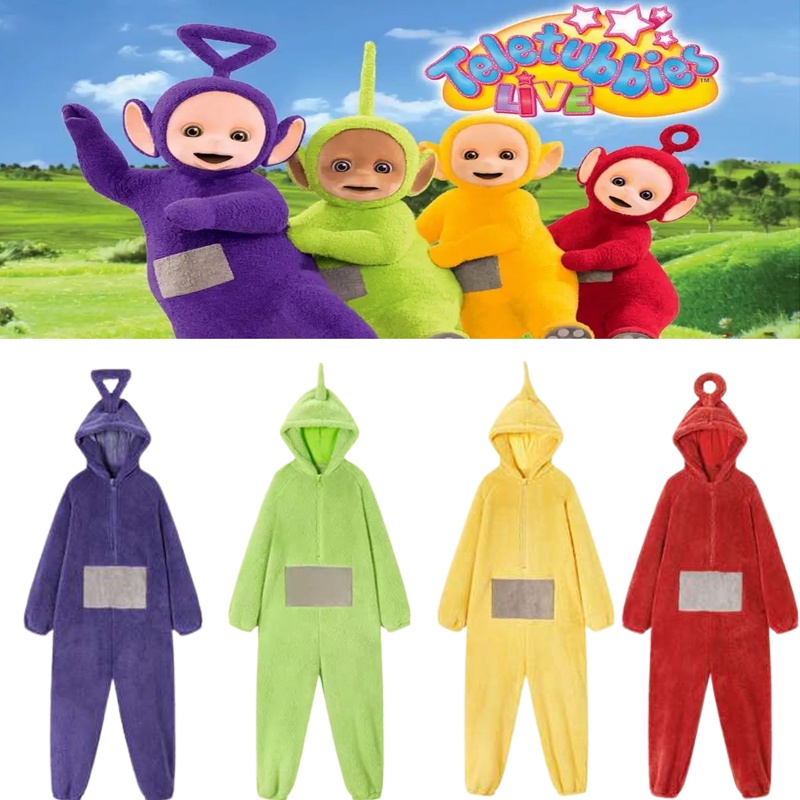 Anime Teletubbies Dipsy Laa Po Tinky Winky Cosplay Coral Velvet Sleepwear Halloween kid gift