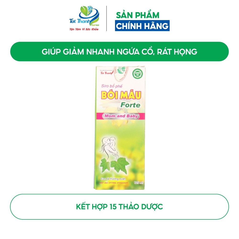 Siro bổ phế Bối Mẫu Forte Mom and Baby Tất Thành Pharma giảm ho long đờm 125ml