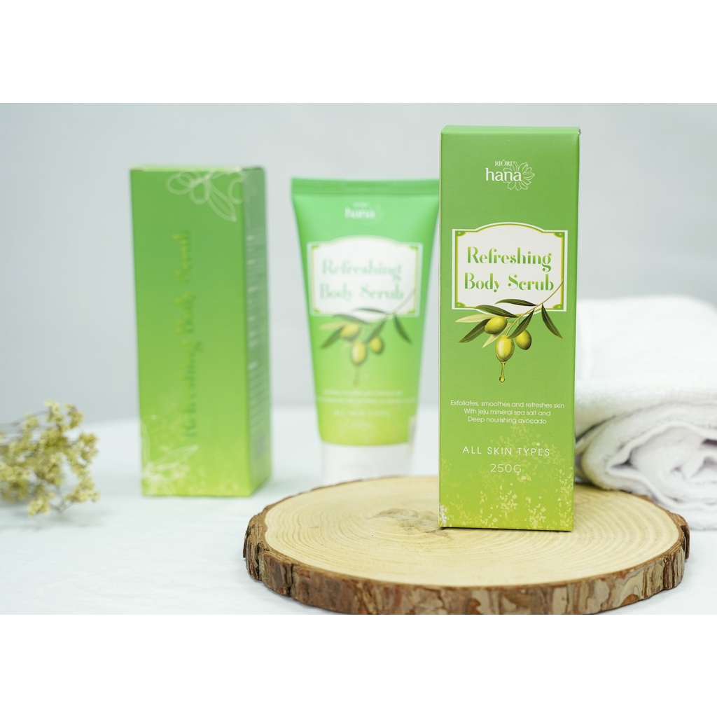 Muối Tẩy Tế Bào Chết RIORI HANA REFRESHING BODY SCRUB 250g (Mẫu Mới)