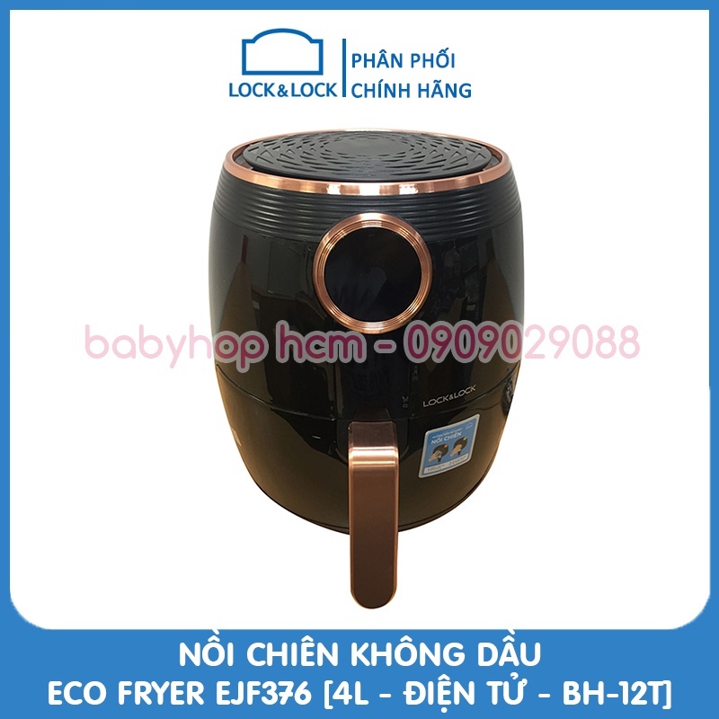 Nồi chiên không dầu Lock&Lock digital eco fryer EJF376BLK 4L - BABYHOPSG