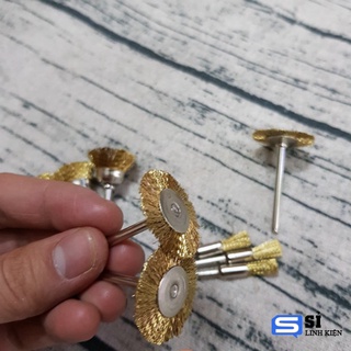 Bộ 9 chổi đồng đánh gỉ mini trục 3.17mm [freeship].