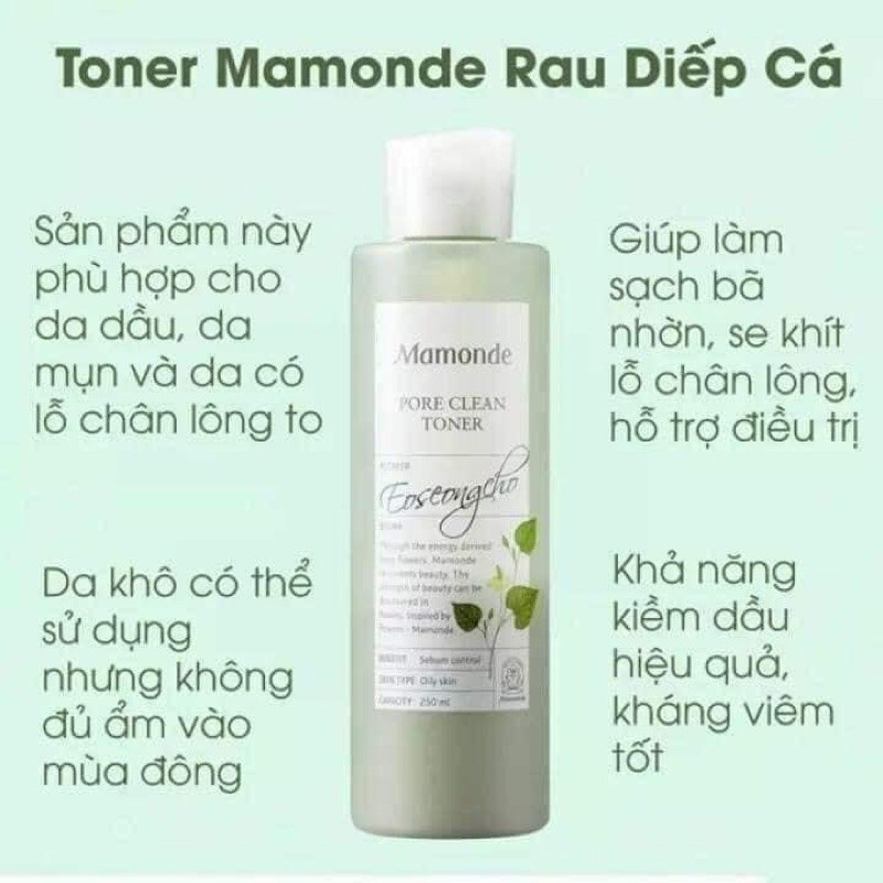 Toner Diếp Cá Mamonde Cho Da Dầu Da Mụn 250ML | BigBuy360 - bigbuy360.vn